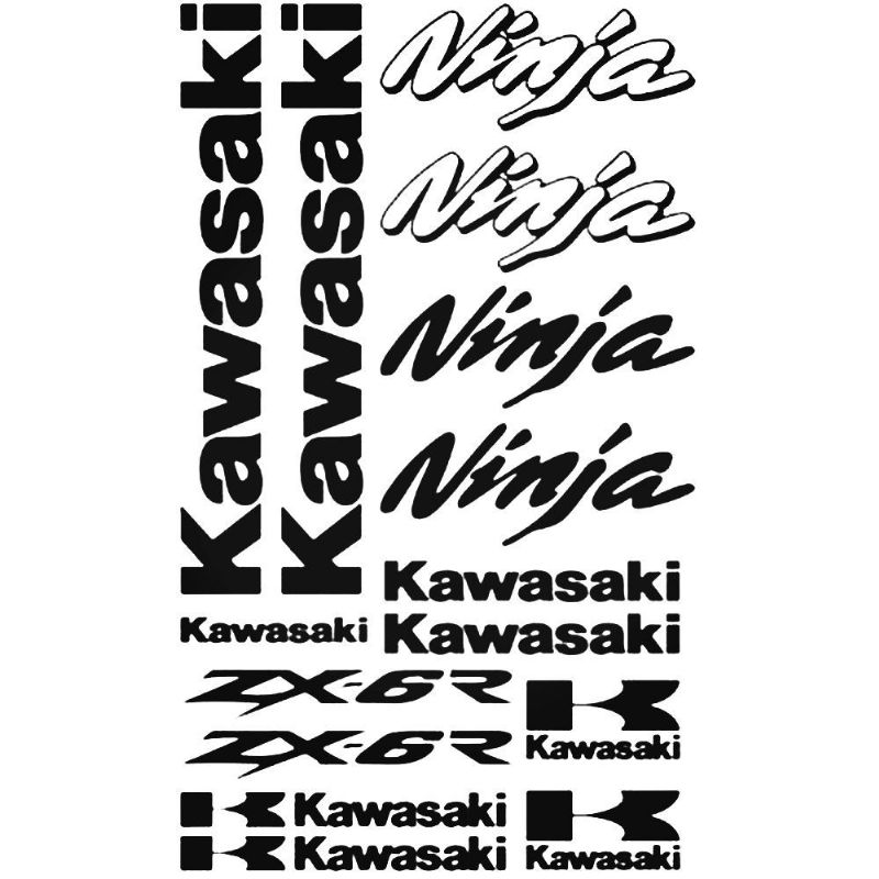 Kawasaki ZX-6R Ninja Stickers(WHITE)